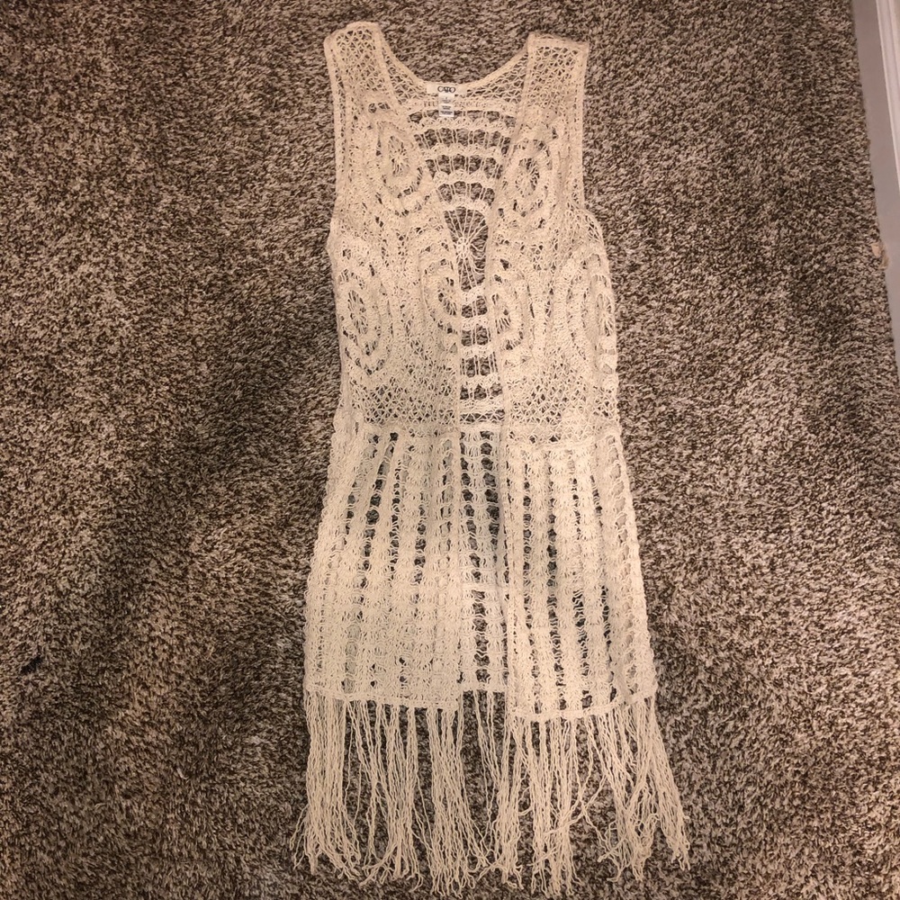 Cream Knit Boho Kimono
